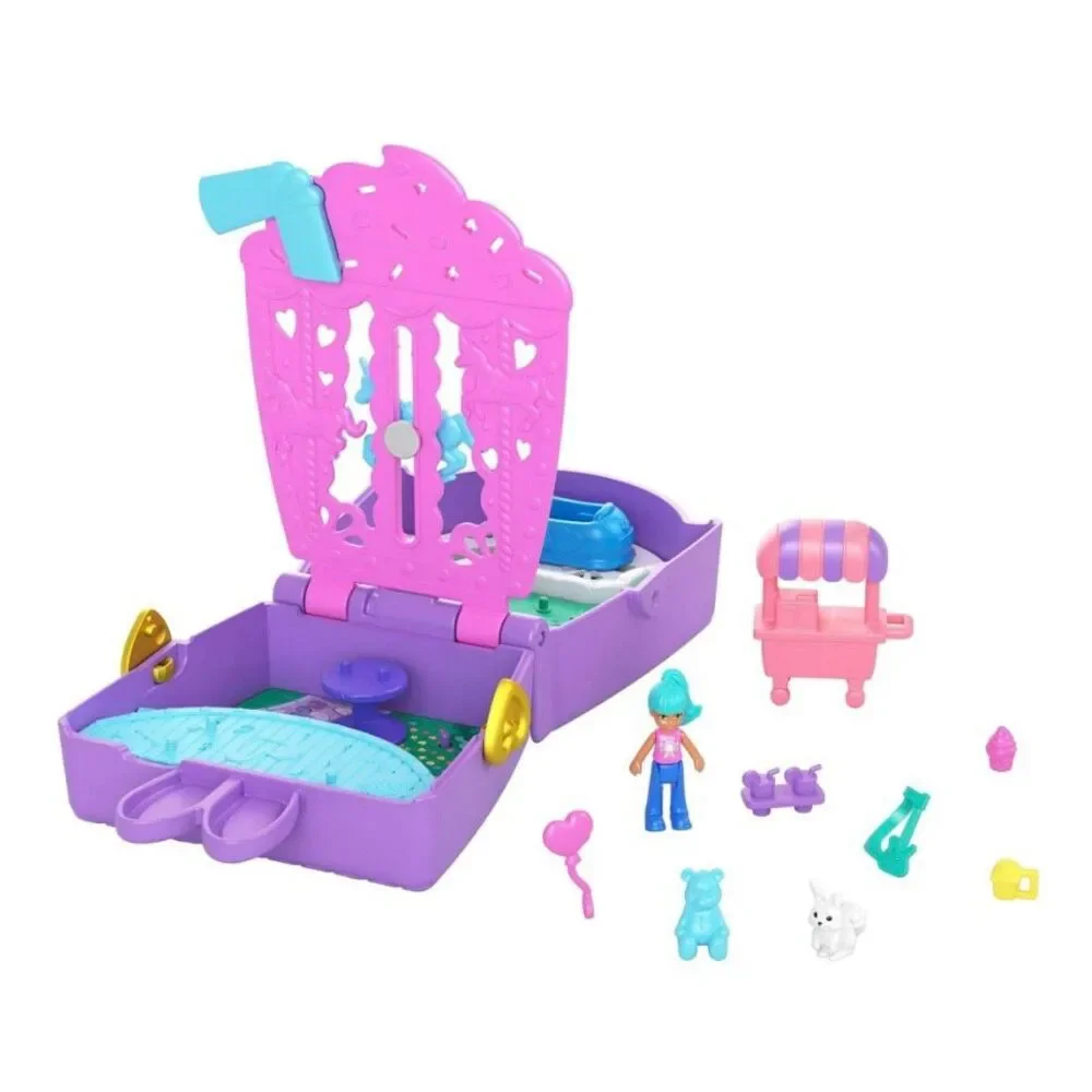 Polly Pocket Bunny Carnival Mini Playset 1‎ Doll & Food Theme Accessories NEW